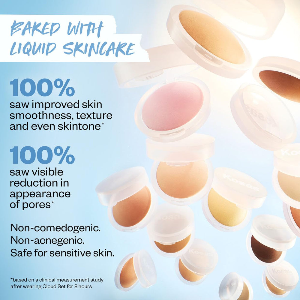 Kosas Cloud Set Candy mousse-to-powder texture for featherweight coverage.