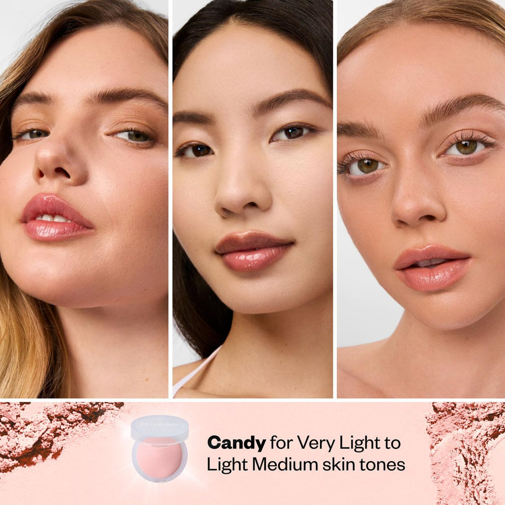 Kosas Cloud Set Candy T-zone blur demonstrates oil control and soft matte finish.