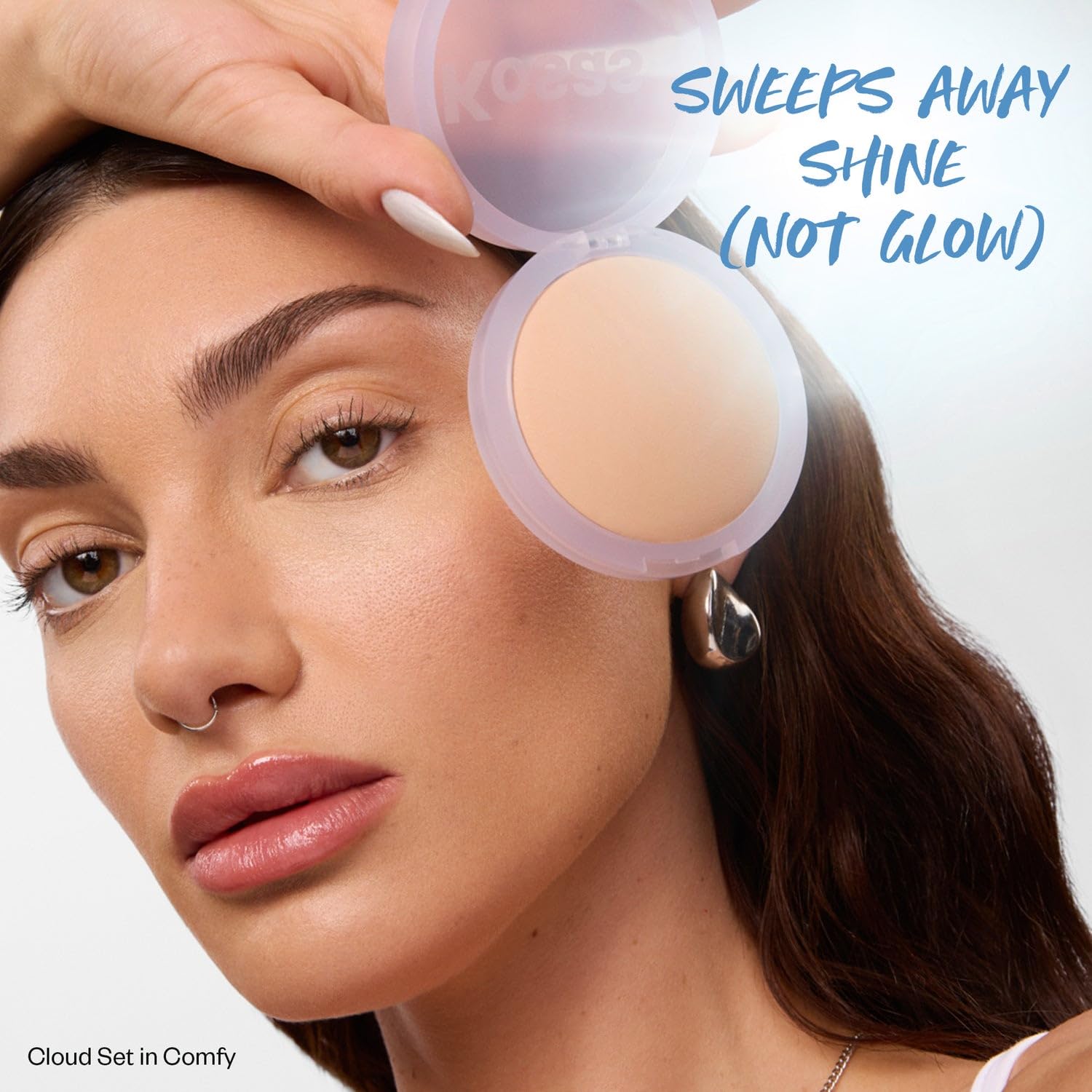 Kosas Cloud Set swatch application demonstrates natural finish without color change.