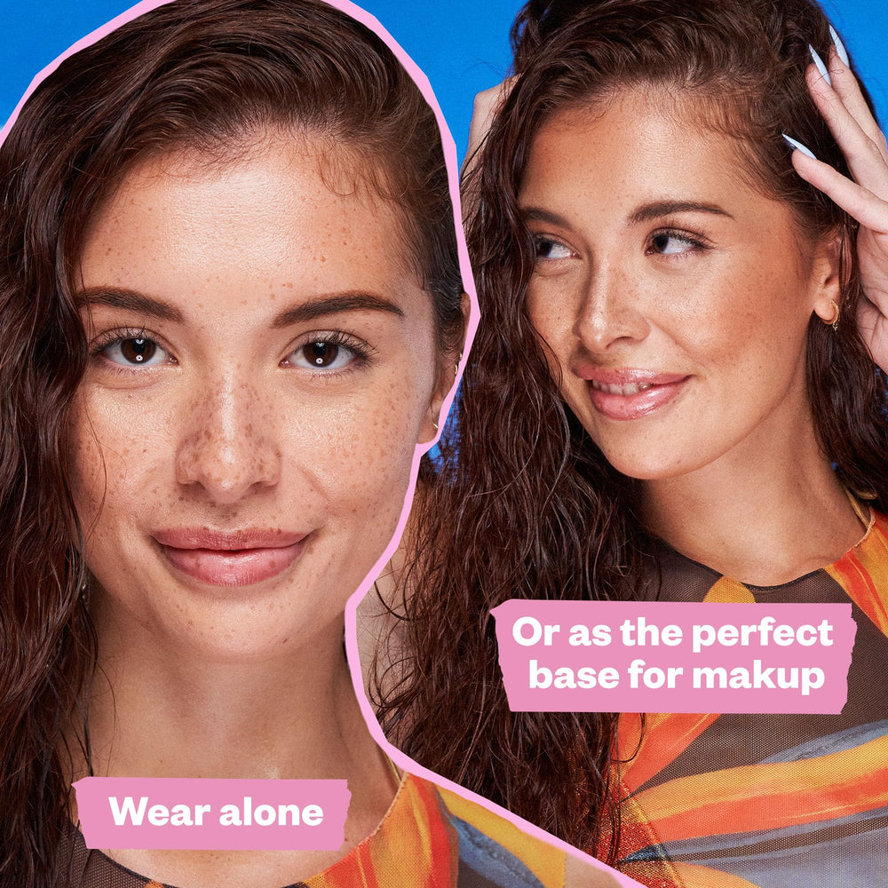 Kosas DreamBeam ceramides and peptides support skin firmness and plumpness.