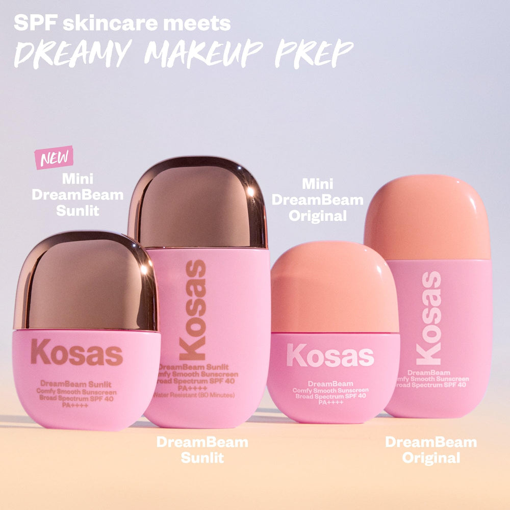 Kosas DreamBeam makeup-base finish with subtle radiant glow under foundation.