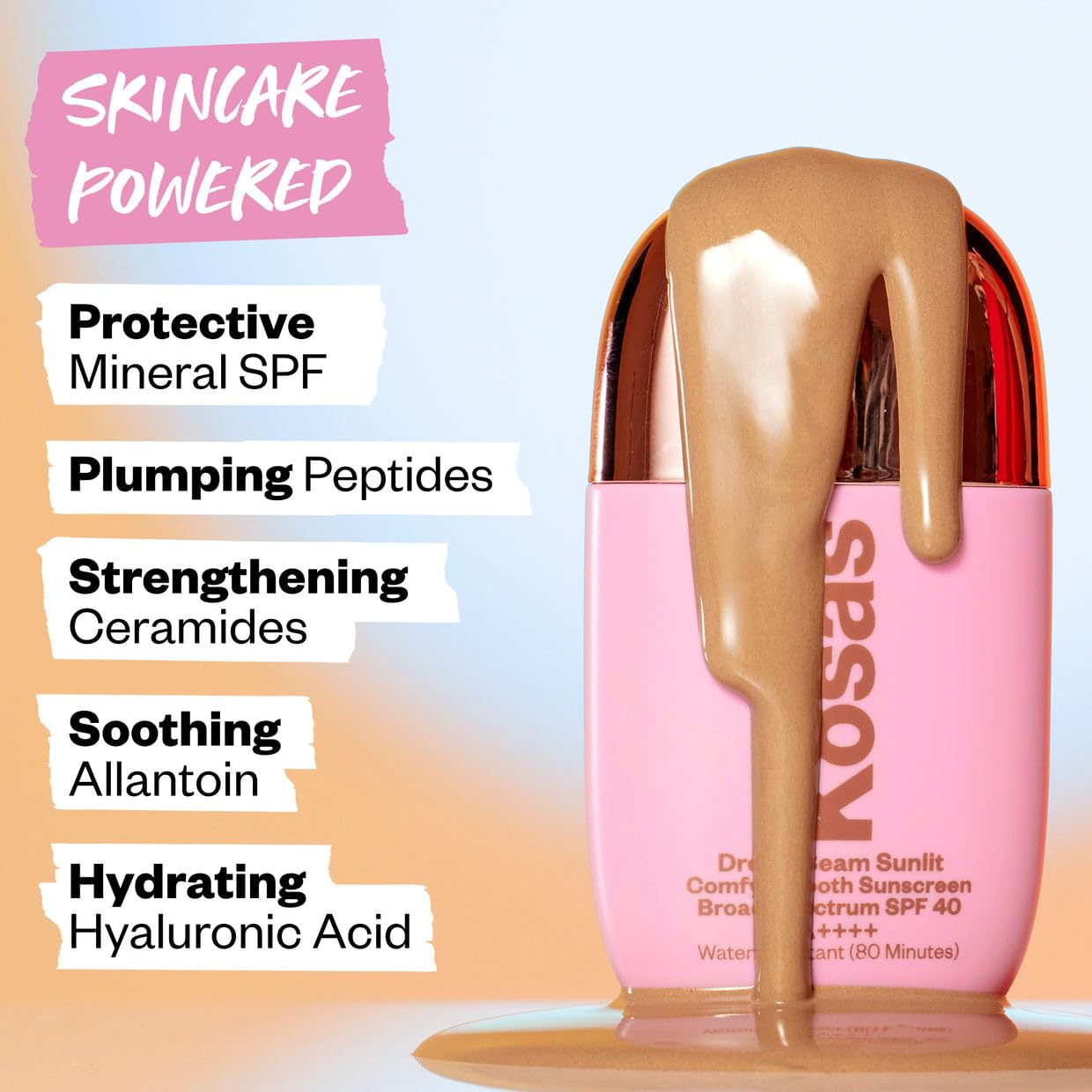 Kosas DreamBeam skin-base makeup base promotes easy, seamless makeup application.