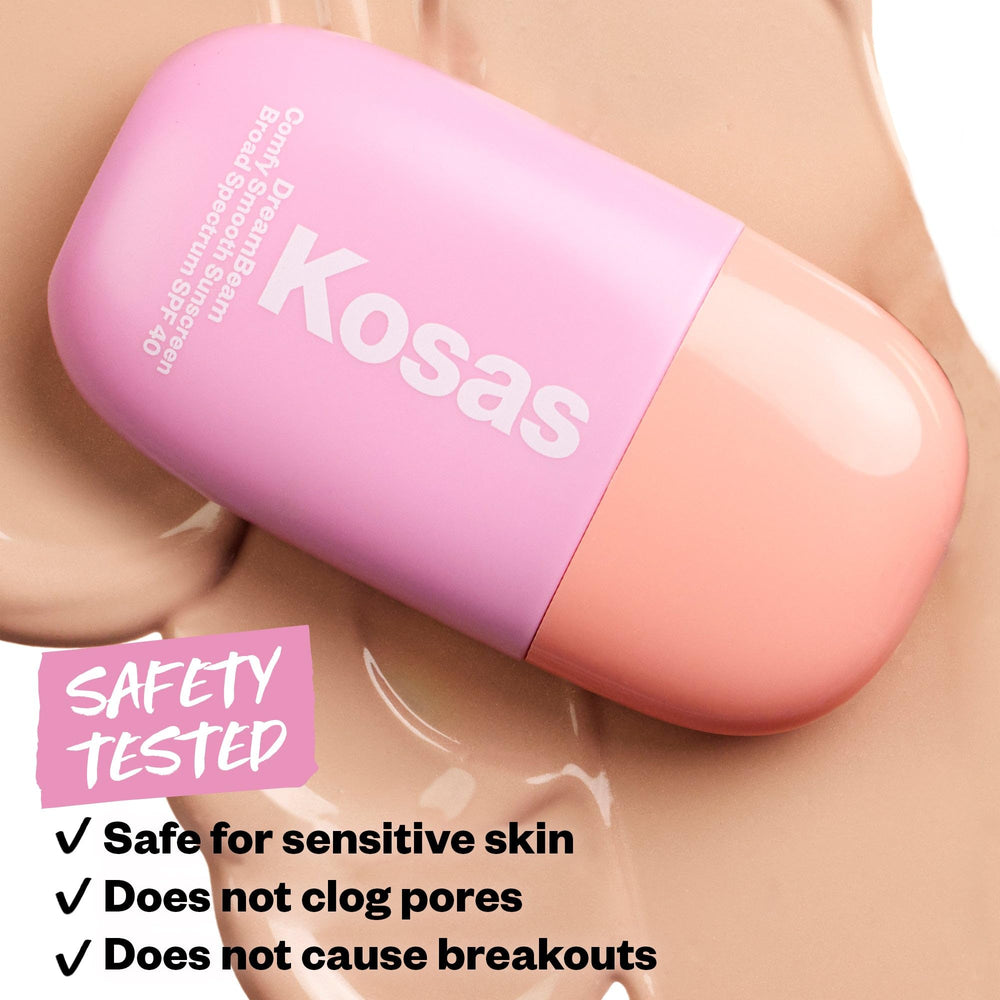 Kosas DreamBeam water-resistant shield for outdoor activities close-up.