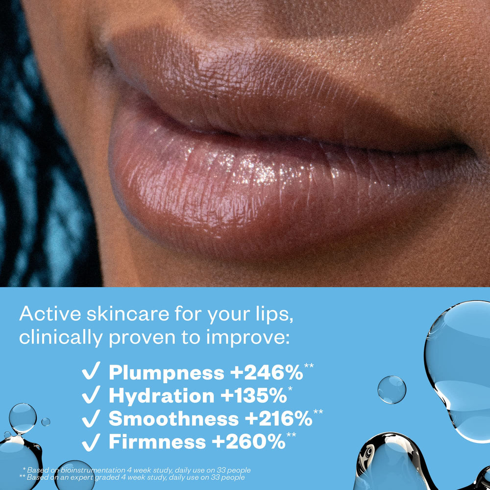 Kosas Lipfuel application closeup on lips shows a fast glide for on-the-go care.