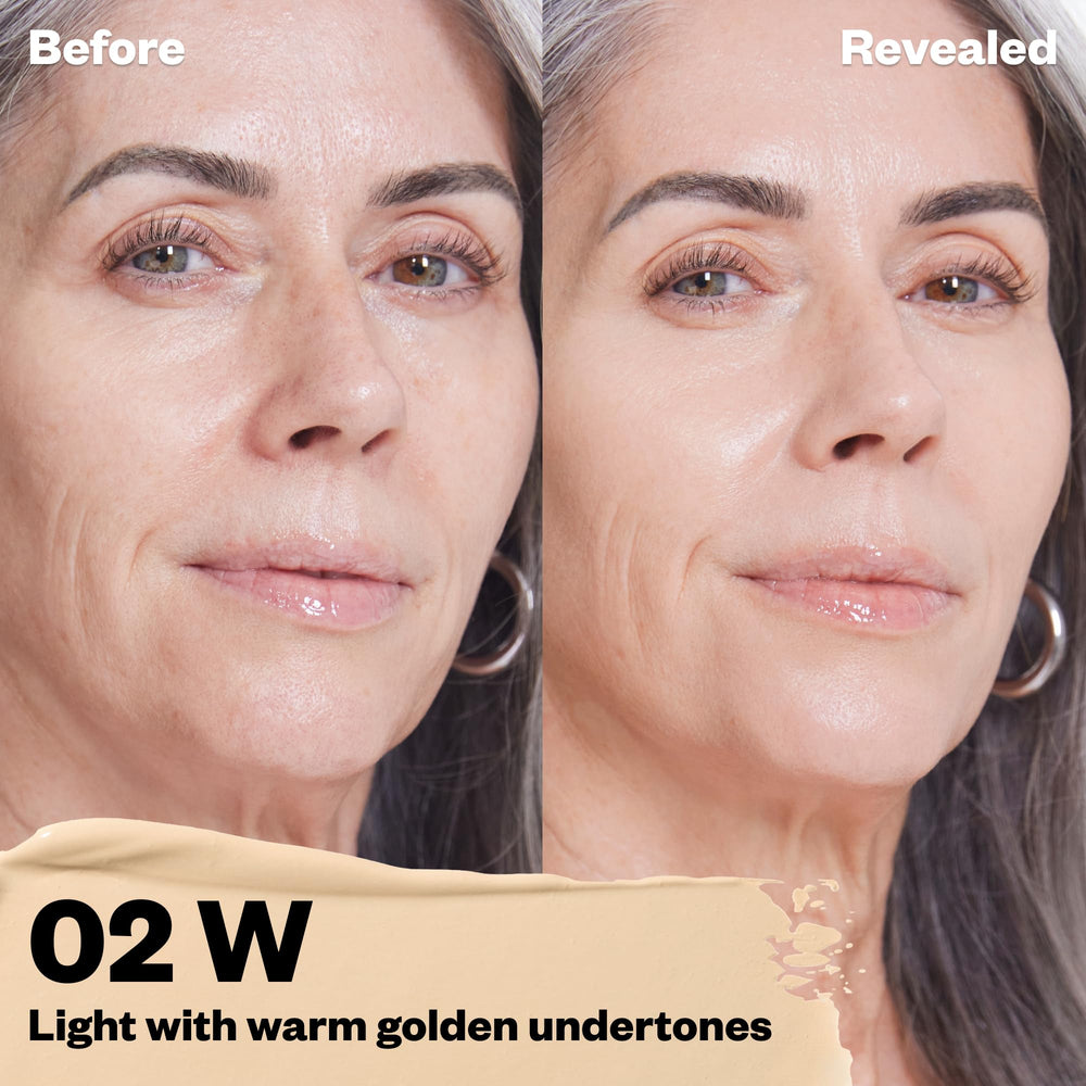 Kosas Revealer Concealer under-eye application demonstrates brightening and hydration.
