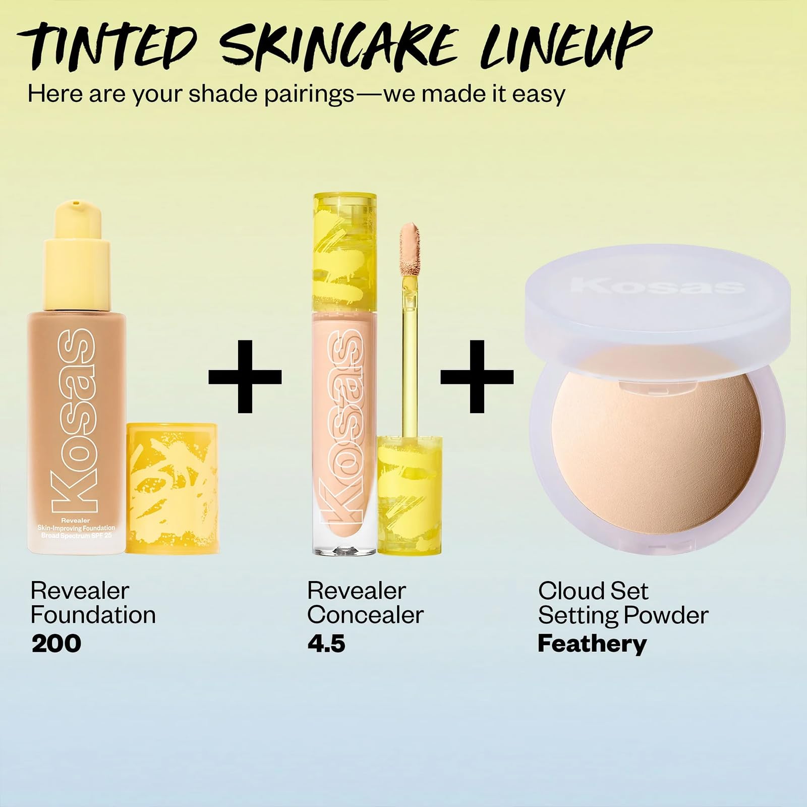 Kosas Revealer foundation ingredients like hyaluronic acid and niacinamide for hydration.