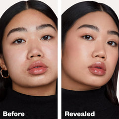 Kosas Revealer foundation swatch in Light Medium Neutral 200 on skin for shade check.