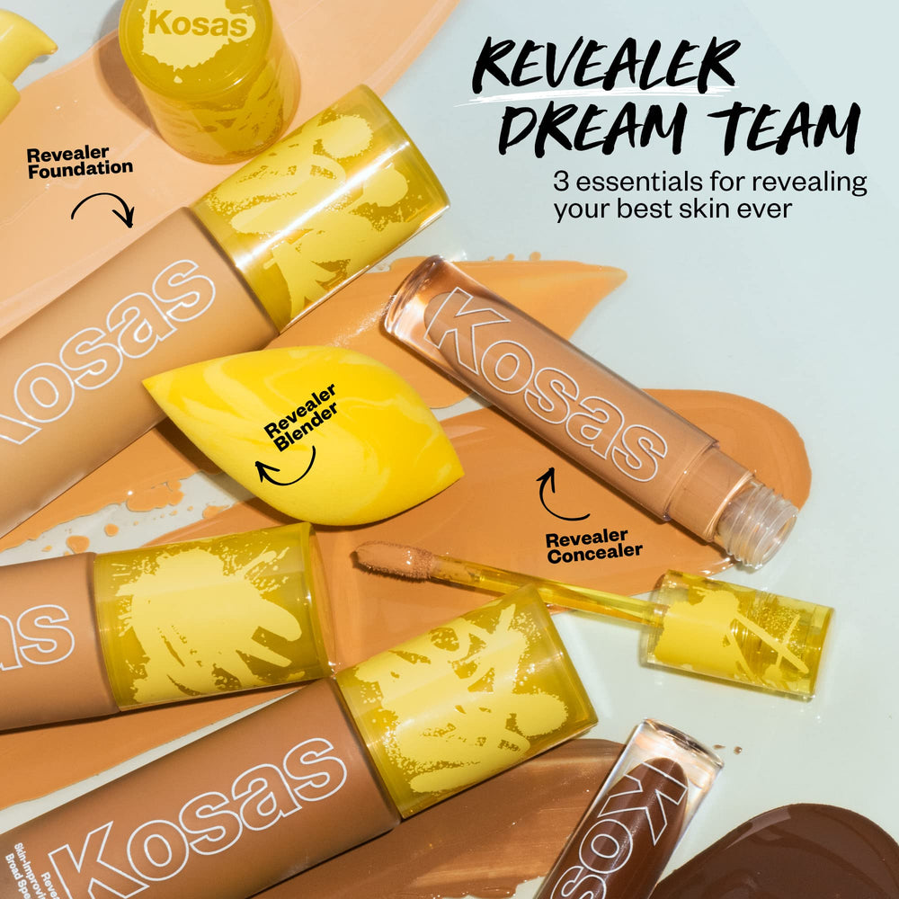 Kosas Revealer light cool 150 shade swatch on skin.