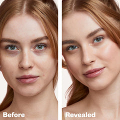 Kosas Revealer swatches on skin displaying medium, buildable coverage.