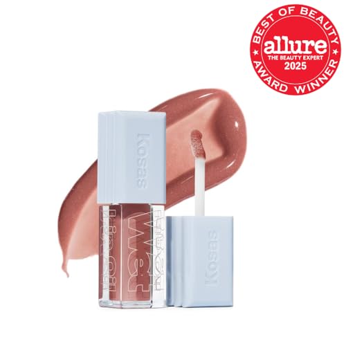Kosas Wet Lip Oil Gloss applicator swipe demonstrates smooth, tingle-free application.