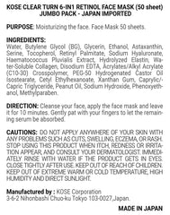 Kose Clear Turn mask being applied on face delivers moisture to eyes and mouth.
