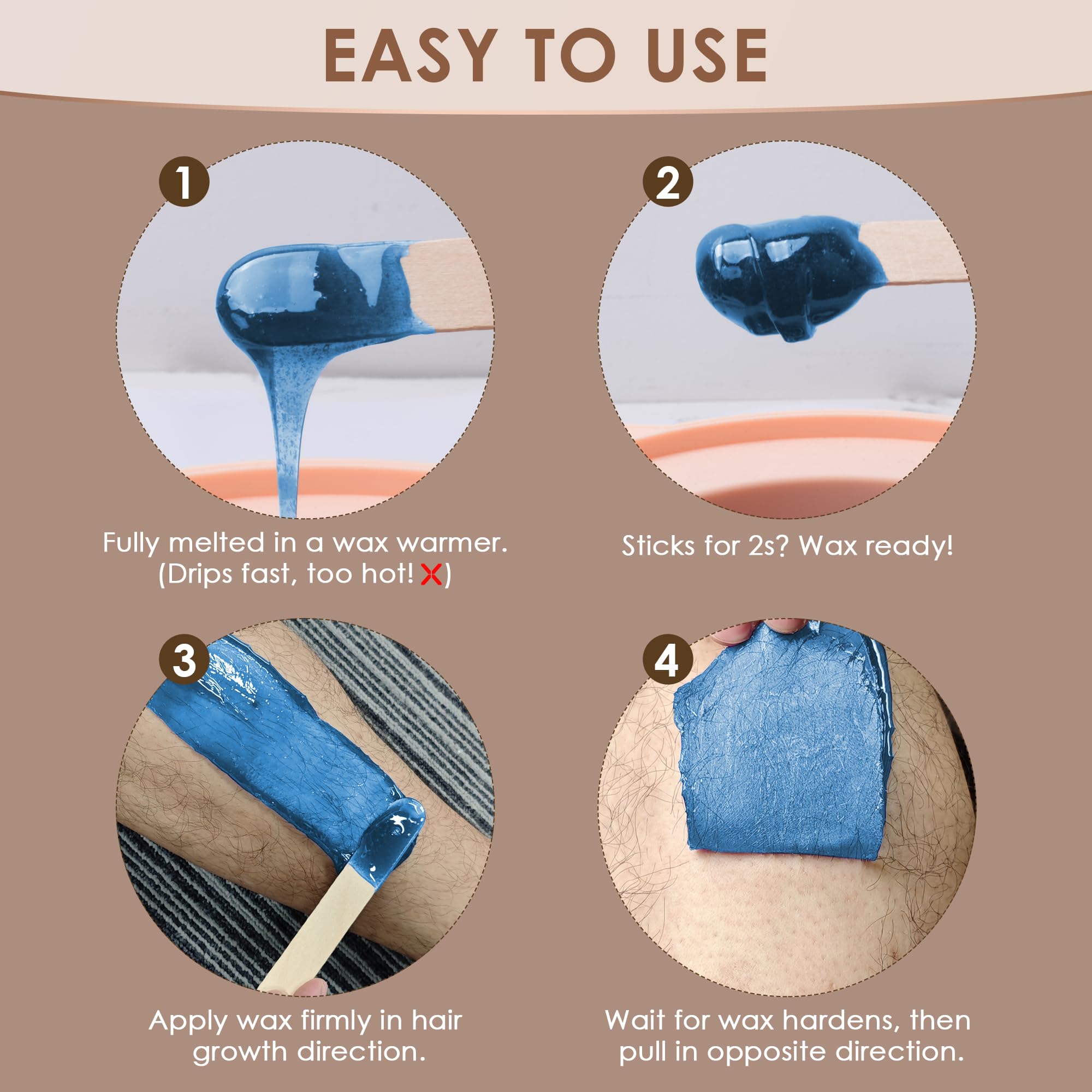 KOTAMU blue hard wax beads for face waxing precise small areas