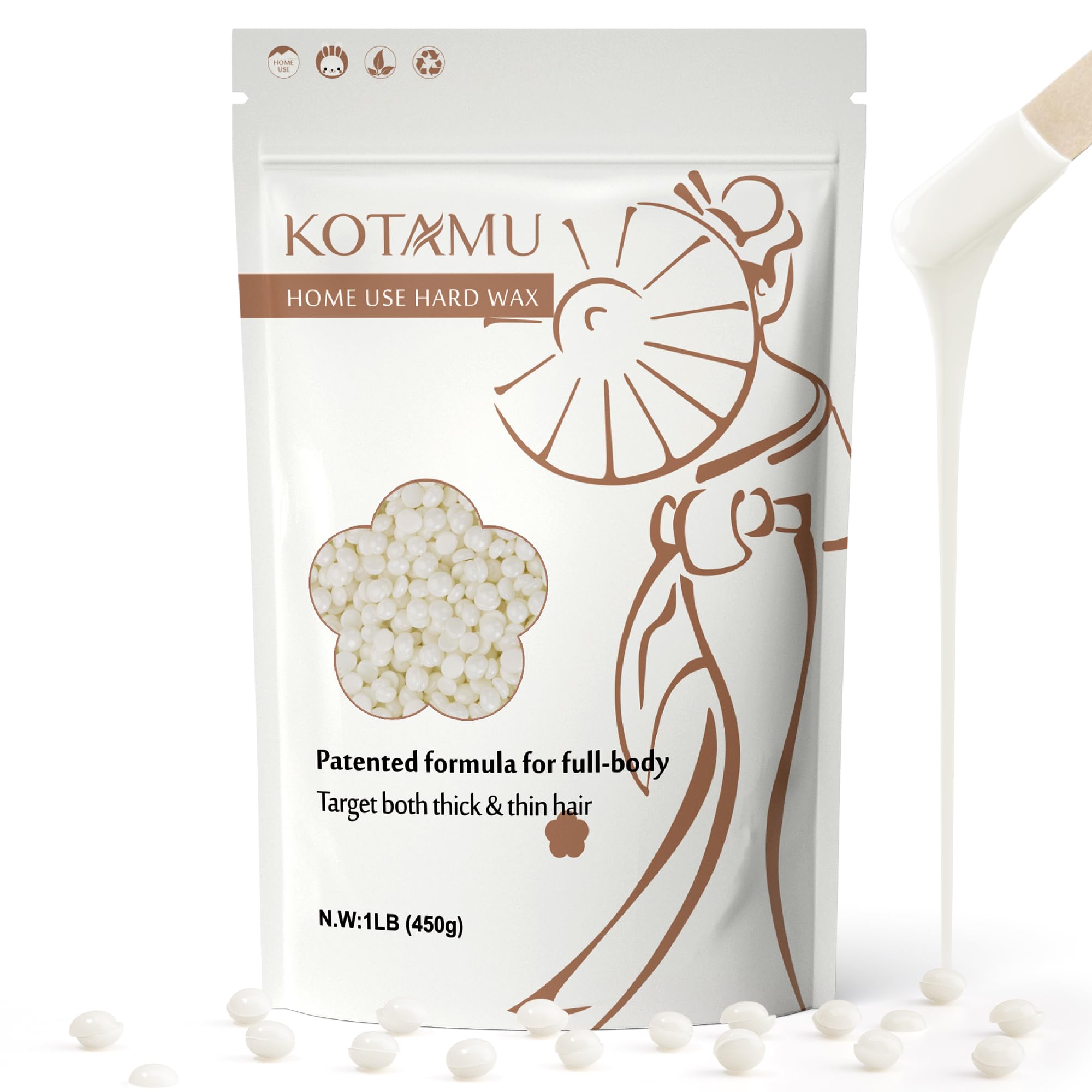 KOTAMU Waxing Beads 1lb pack for at-home waxing sessions