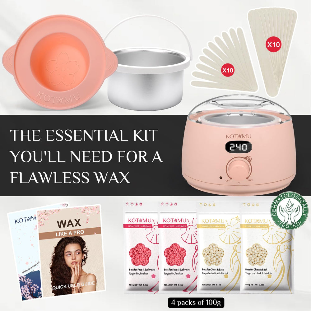 KOTAMU bikini wax setup highlights easy at-home Brazilian waxing options.
