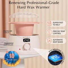 KOTAMU Wax Kit with PTC heating technology ensures precise, uniform temperature for comfortable sessions.