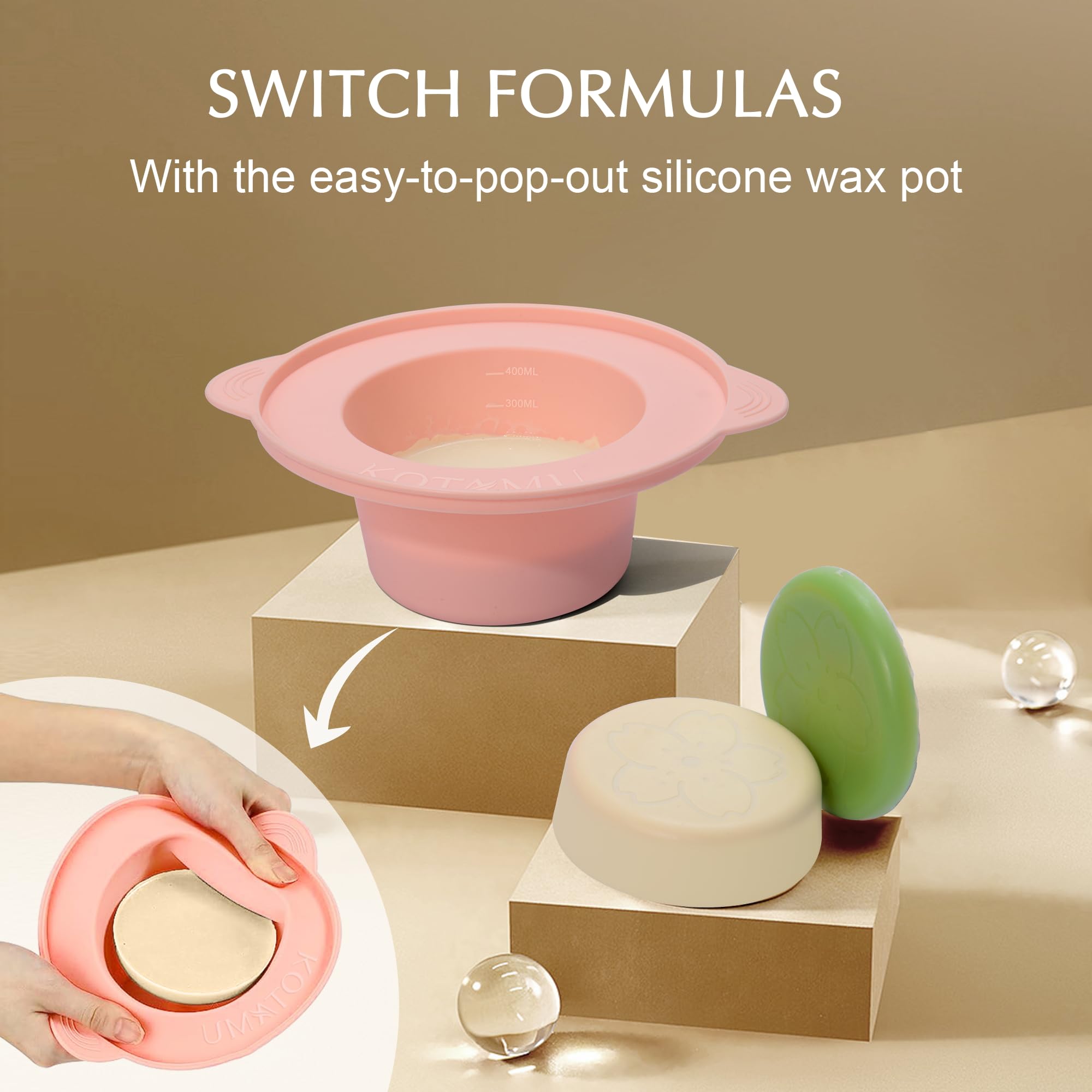 KOTAMU Waxing Kit four wax formulas offering versatility for different hair types