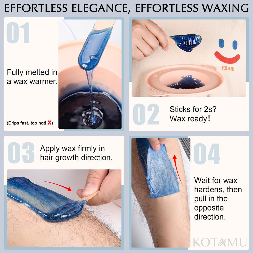 KOTAMU waxing kit sensitive-skin formula designed to reduce irritation during waxing.
