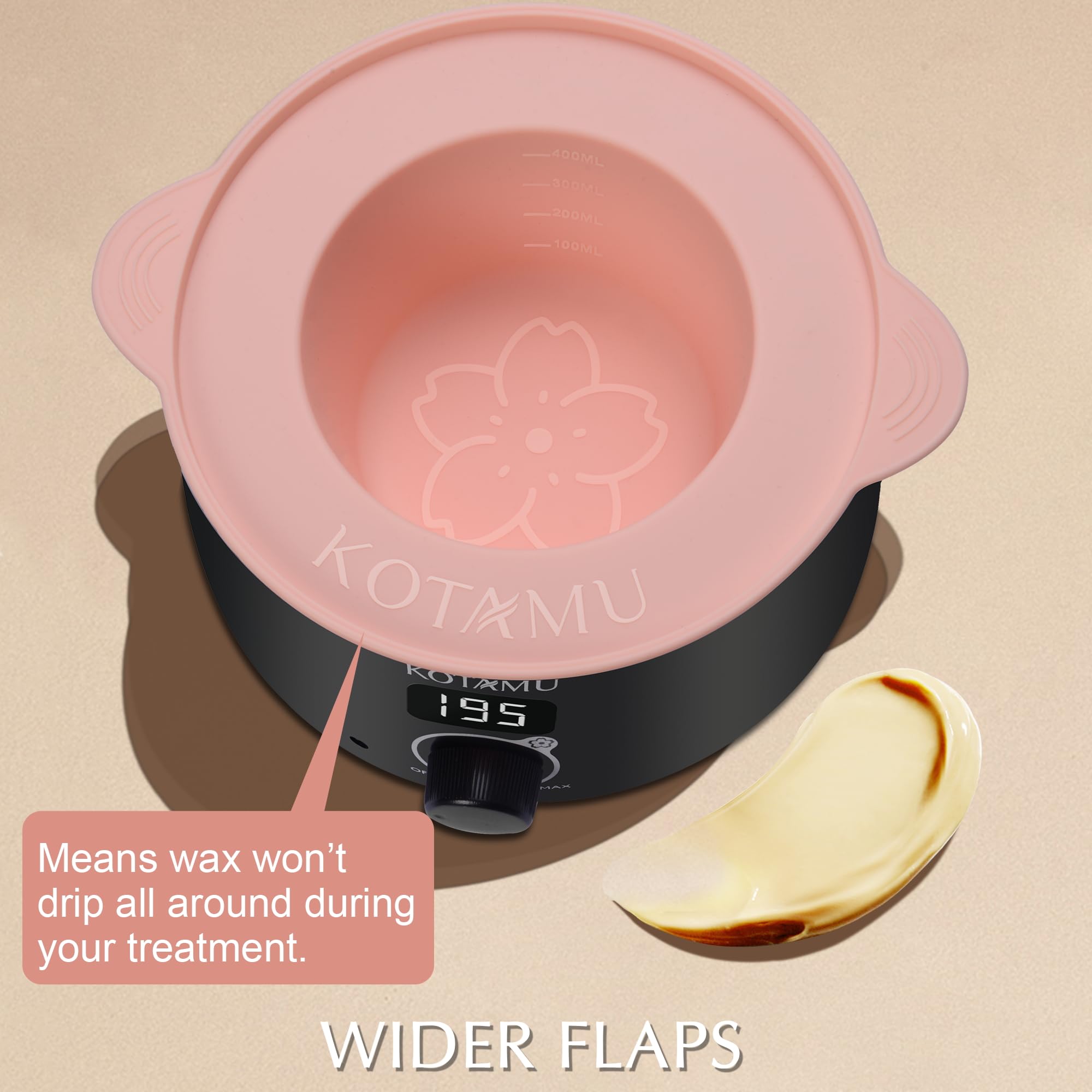 KOTAMU Waxing Kit silicone bowl for easy cleaning and mess-free sessions