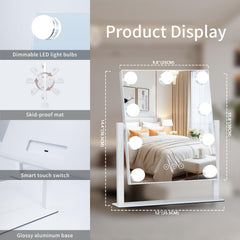Kotdning lighted makeup mirror demonstrating three-color modes for accurate shade matching
