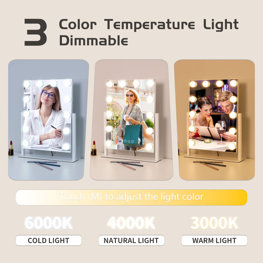 Kotdning vanity mirror detachable 10x magnifier for precise makeup details
