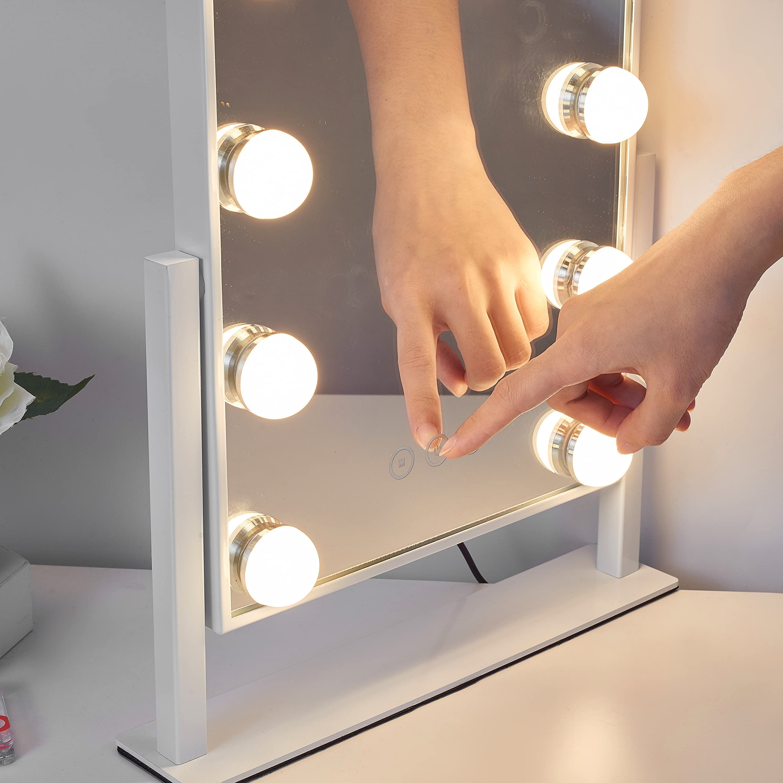 Kotdning vanity mirror with non-slip base for stable use on surfaces