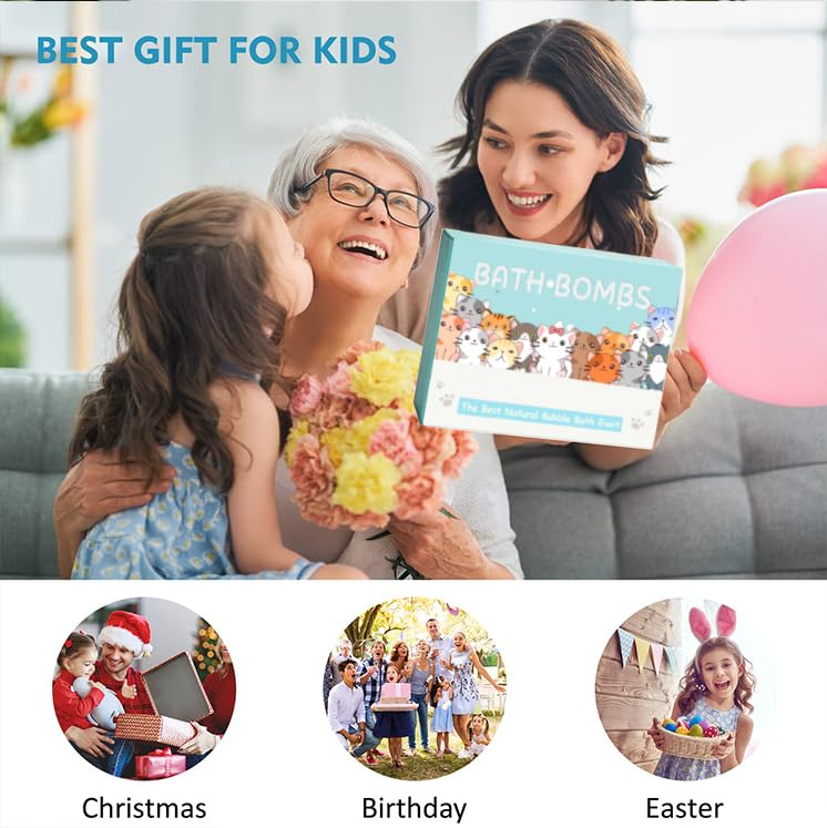 Kottke Kids Bath Bombs easy rinse formula leaves skin feeling soft after bath.