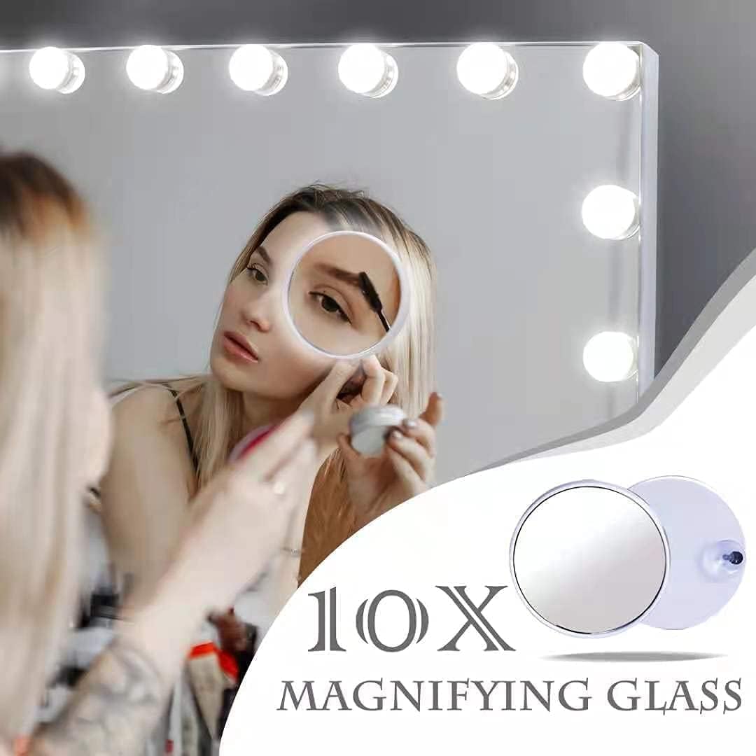 Kottova vanity mirror detachable 10X magnifier enables precise line work and detailing.