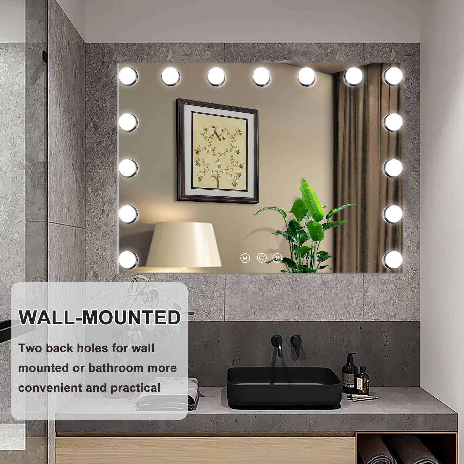 Kottova vanity mirror smart touch control makes brightness and mode changes effortless.