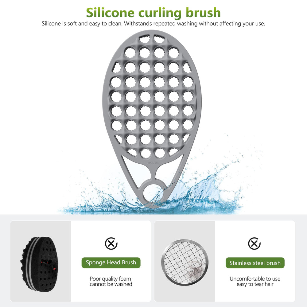 KOUPA Magic silicone curly brush user-friendly design makes circle curls quickly with conditioning products