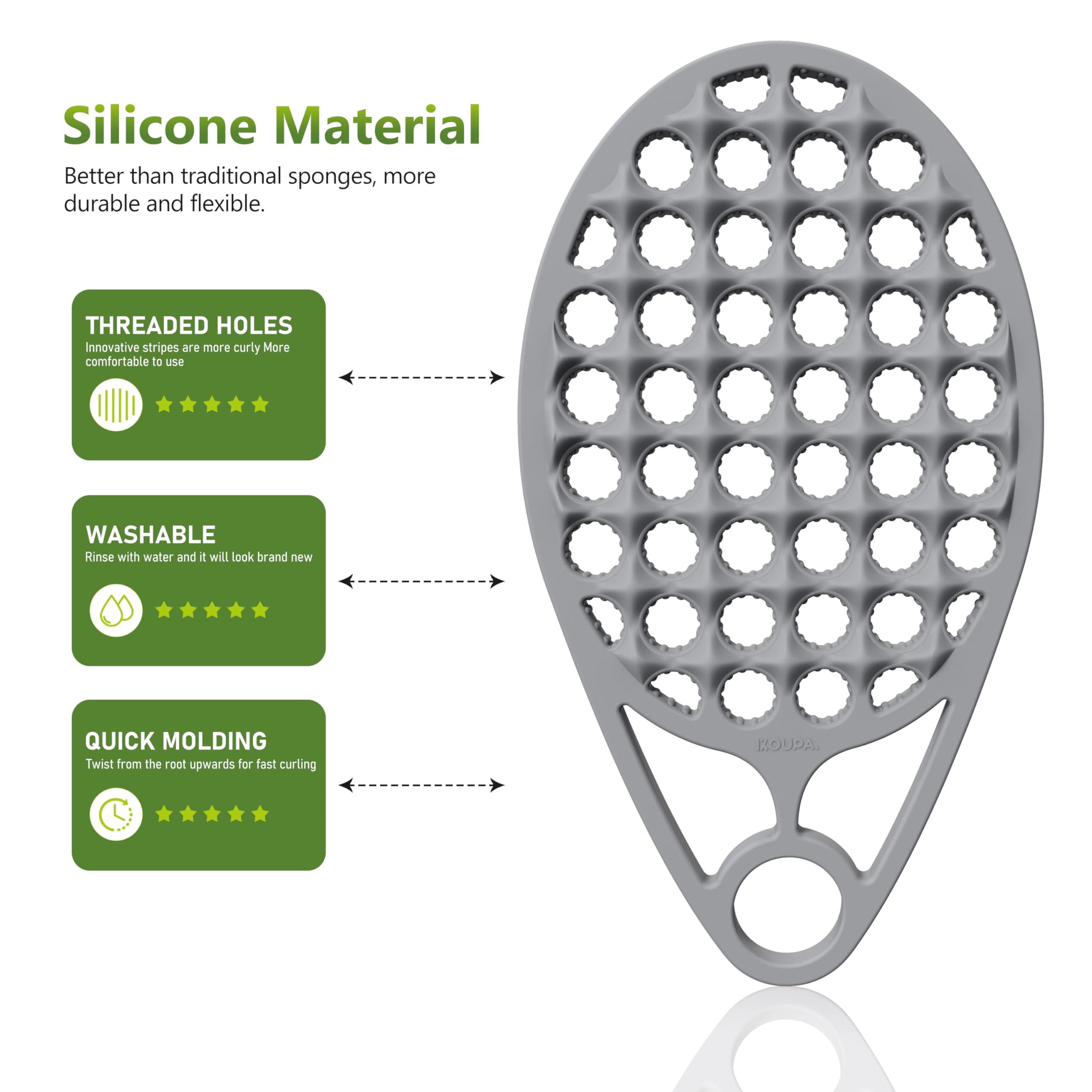 KOUPA Magic silicone curly brush ideal for afro curls and textured hair routines