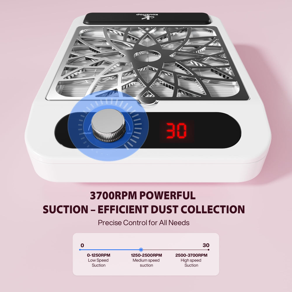 Kouzitop Nail Dust Collector 3-speed control offering customizable suction levels