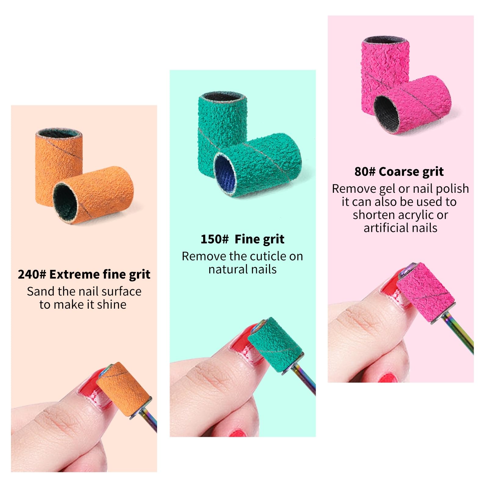 Koyopepi 80 coarse pink sanding bands enable rapid surface refinement.