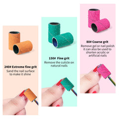 Koyopepi 80 coarse pink sanding bands enable rapid surface refinement.