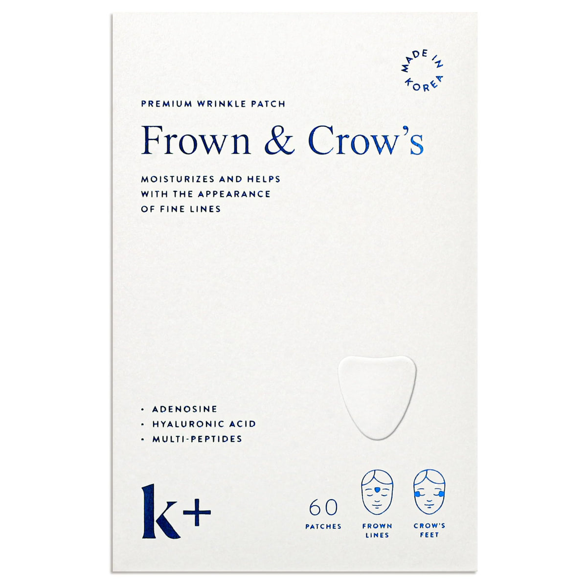 KPLUS forehead patch delivers overnight smoothing for wrinkle visibility reduction.
