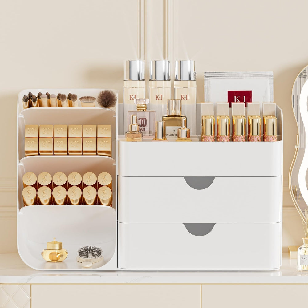 KQJS Makeup Organizer lipstick compartments keep items neatly separated and protected.