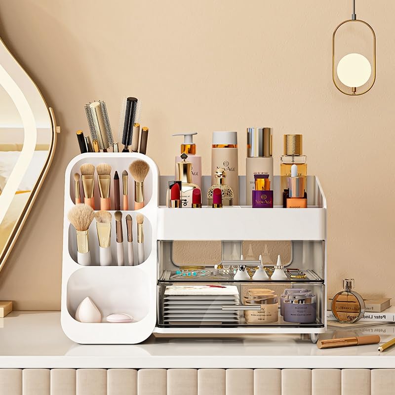 KQJS makeup organizer waterproof surface is easy to wipe clean.