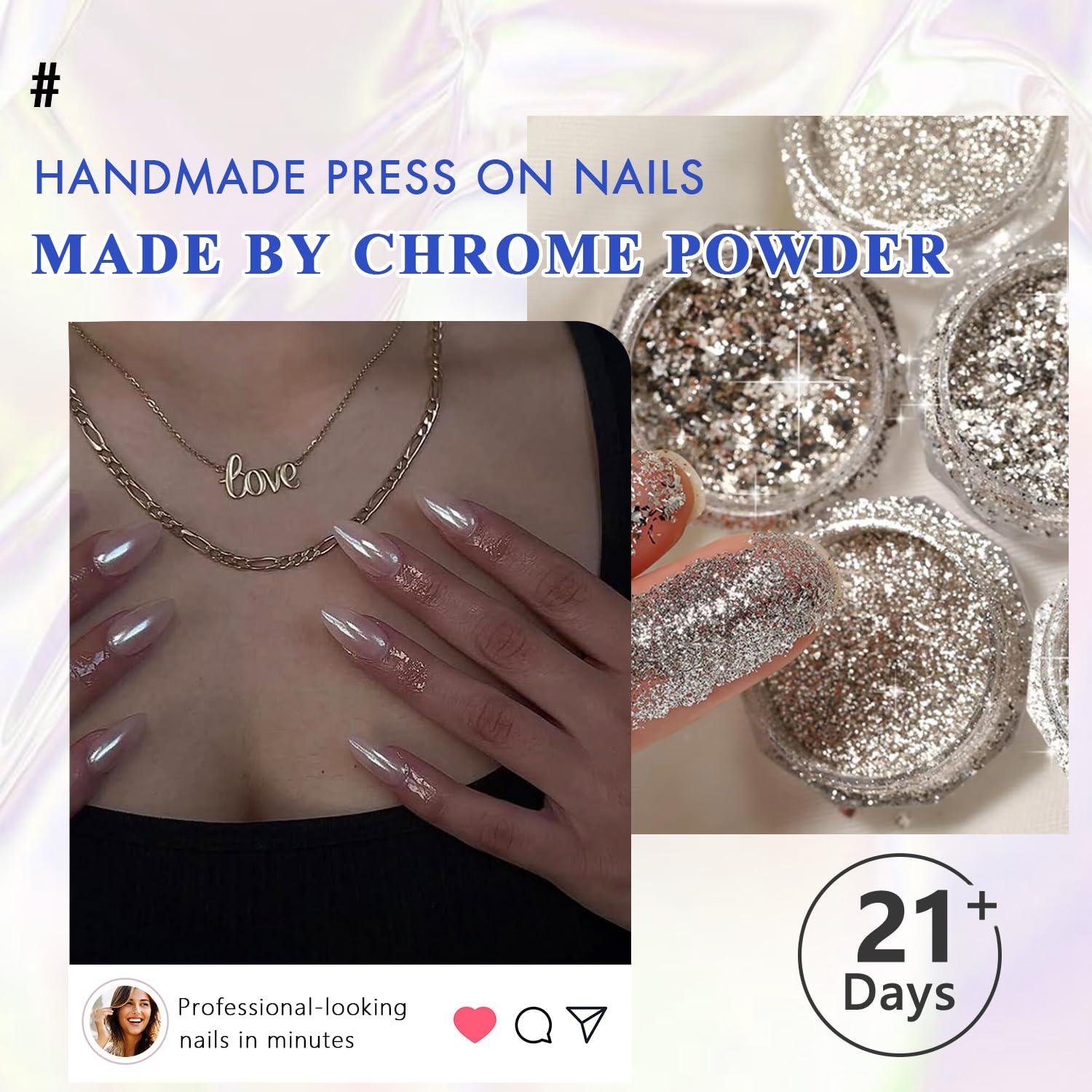KQueenest daily-wear press-on nails in square shape for versatile style