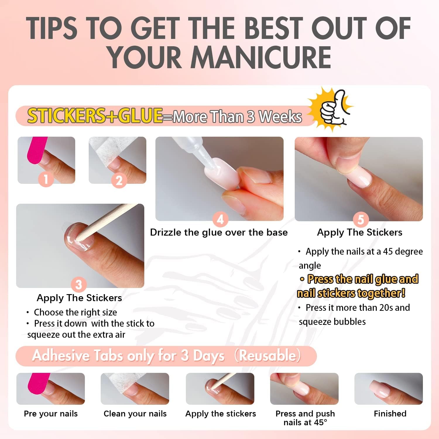 KQueenest uñas reutilizables: adherencia fiable con adhesivos para retoques.