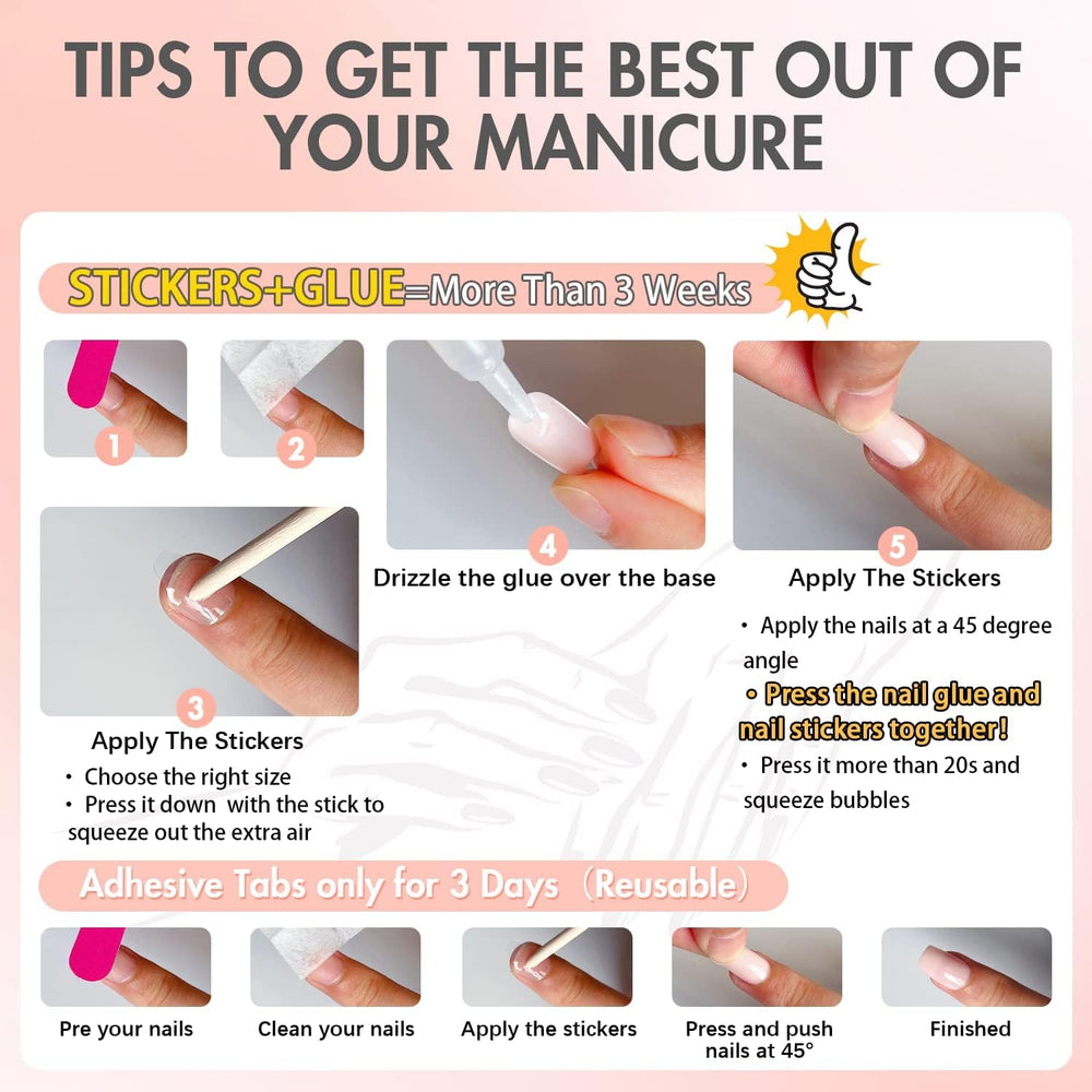 KQueenest uñas reutilizables: adherencia fiable con adhesivos para retoques.