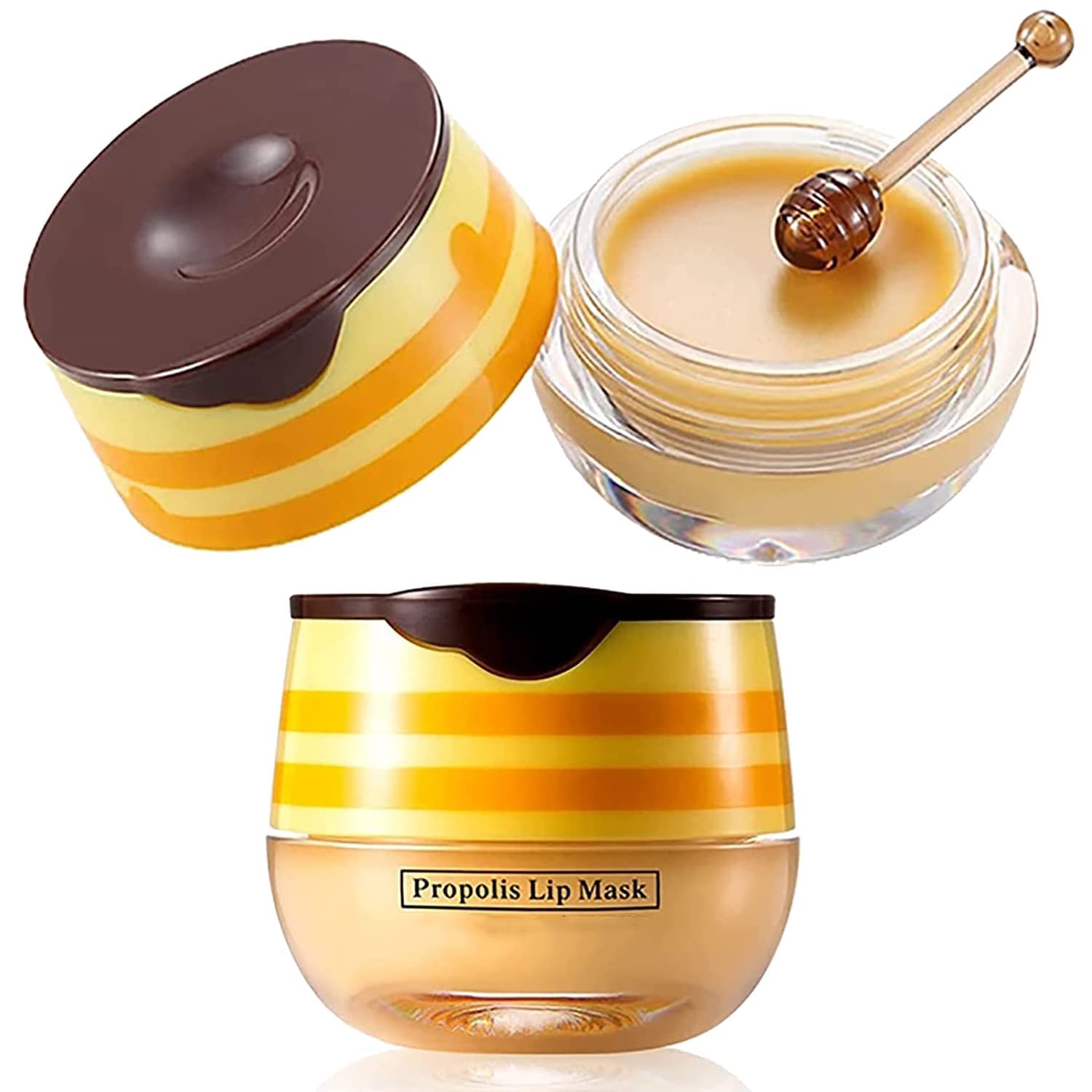 Krajiyya propolis moisturizing lip balm swatch reveals hydration and subtle honey aroma.