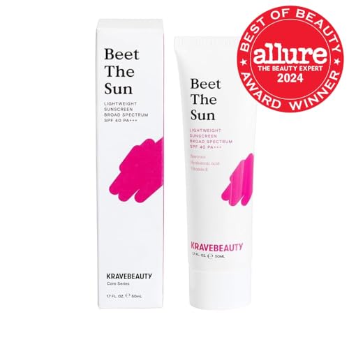 KraveBeauty Beet The Sun SPF 40 texture swatch reveals non-greasy finish for all skin tones