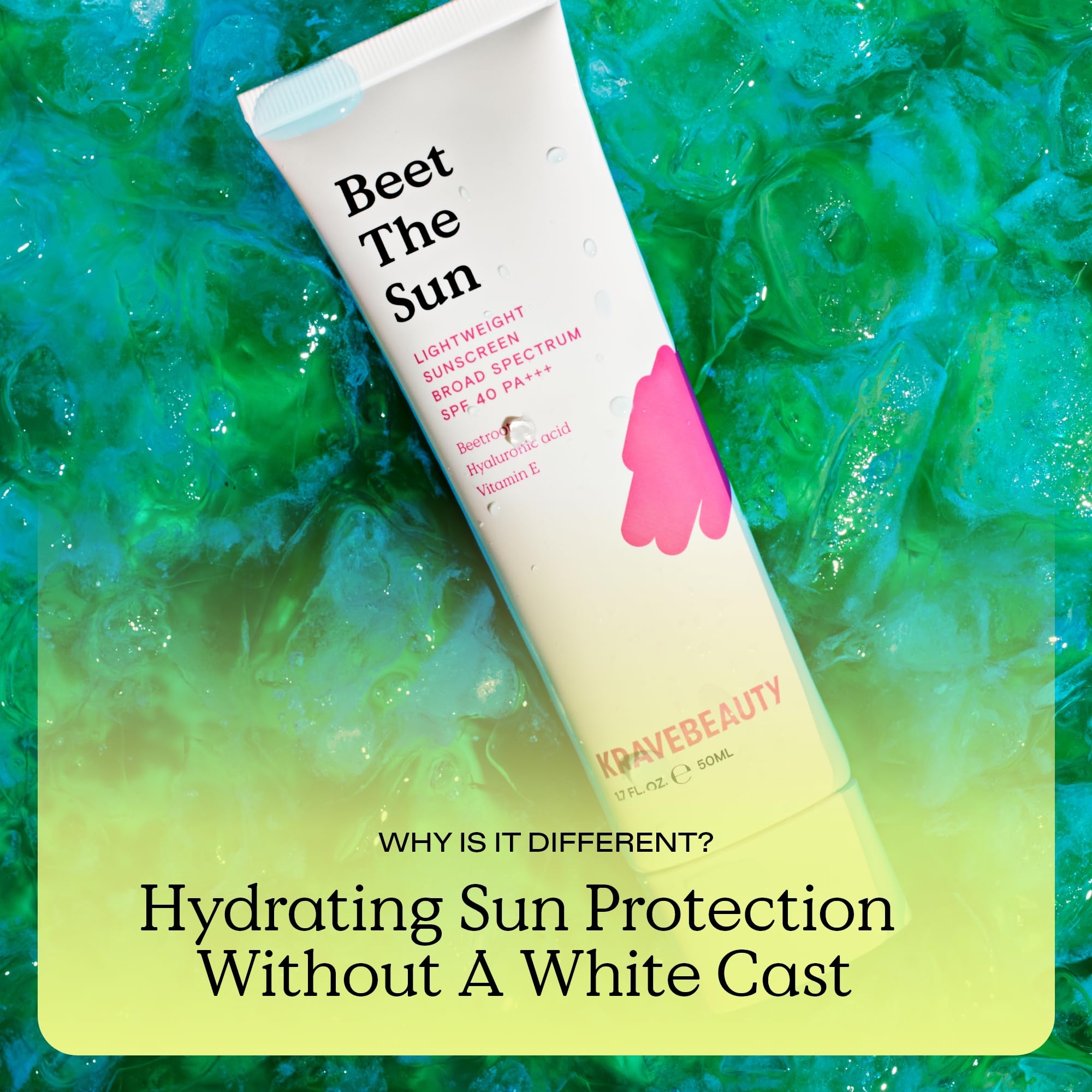 KraveBeauty Beet The Sun SPF 40 being applied to face and neck for seamless coverage