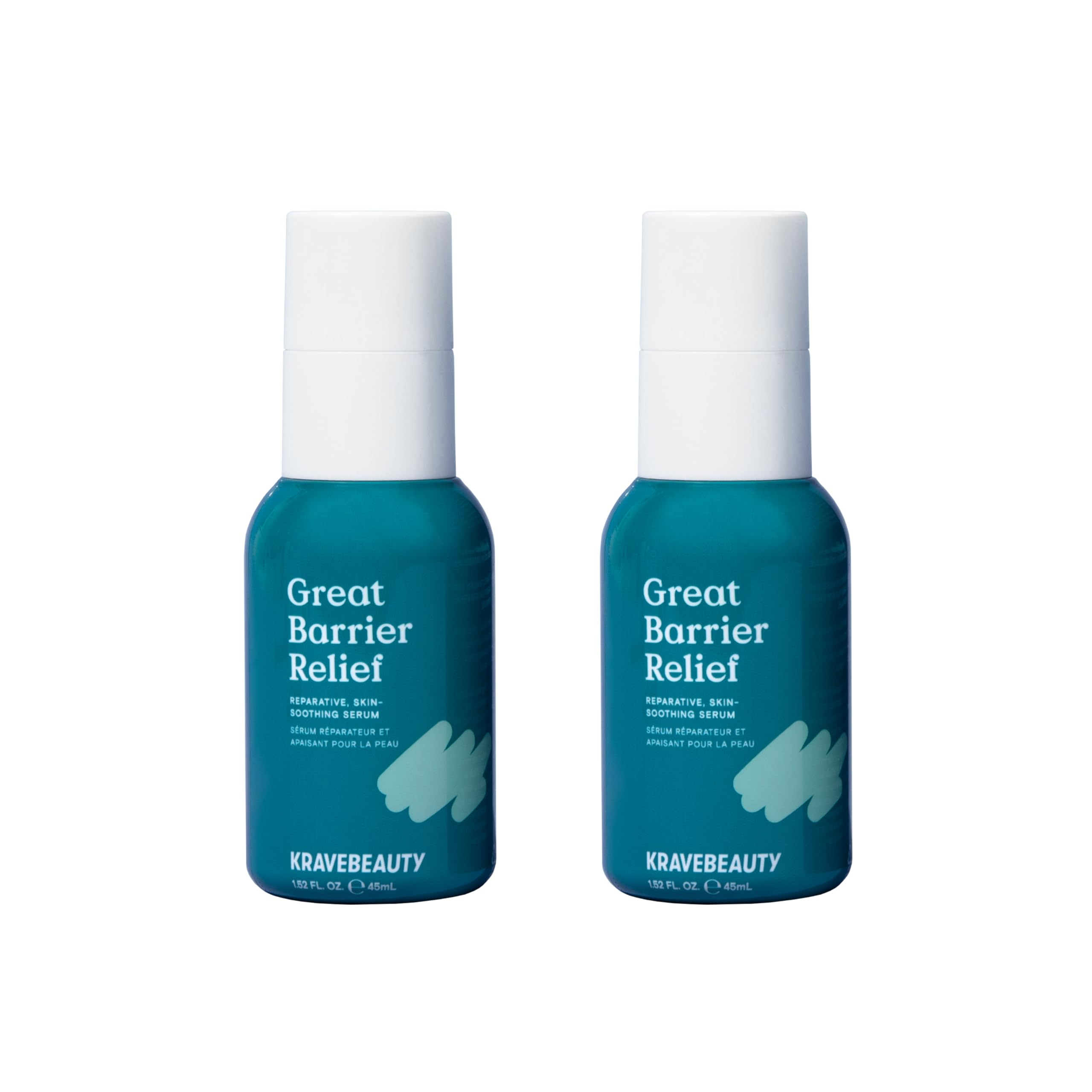 KraveBeauty Great Barrier Relief Serum Duo bottle-front promotes soothing hydration for sensitive skin