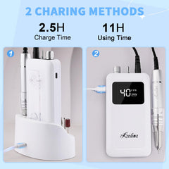 Kredioo ultra-silent nail drill reduces noise during manicures.