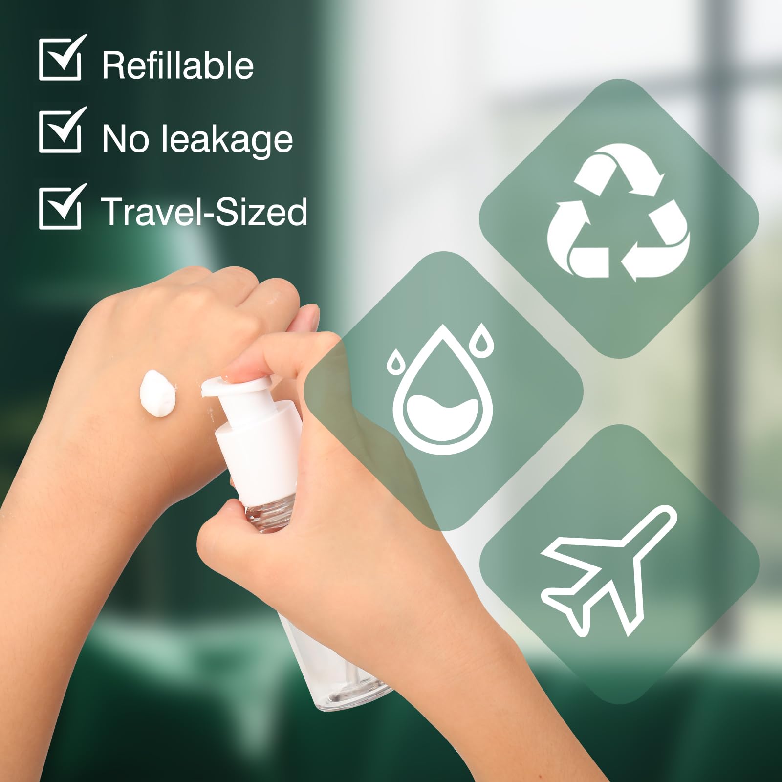 KREMORV leak-resistant pump bottle ideal for outdoor camping.