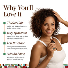 KREYÒL ESSENCE for hair and eyebrows demonstrates nourishment and natural shine.
