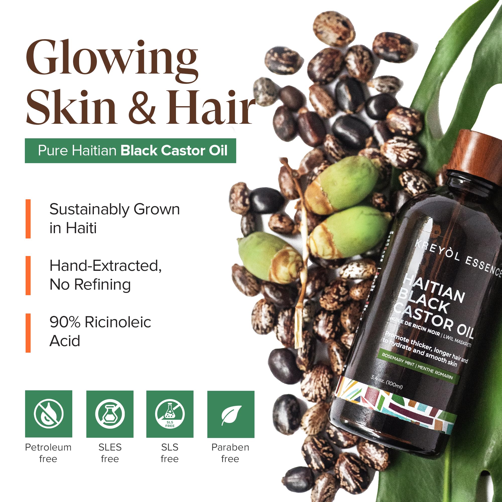 KREYÒL ESSENCE oil on glossy hair showing shine and fullness potential.