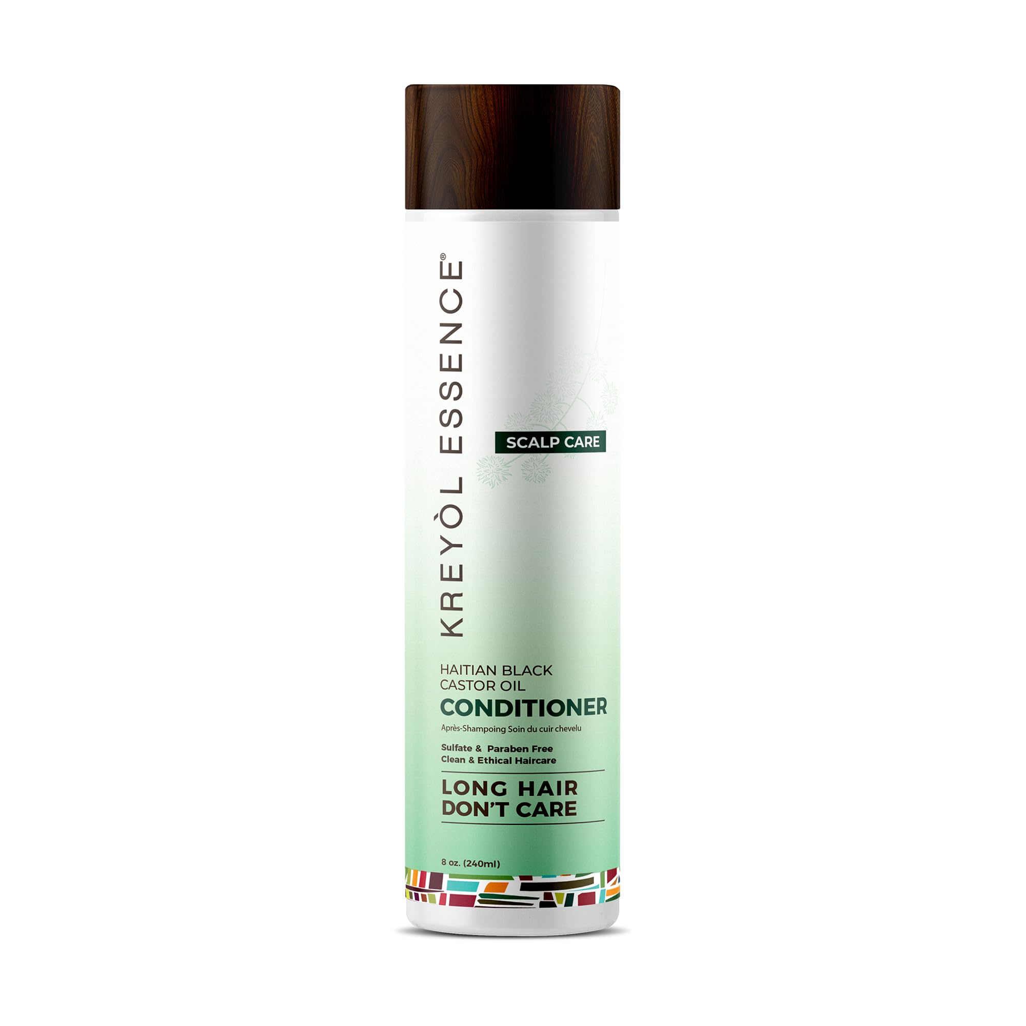 Kreyol Essence scalp care conditioner bottle with Haitian black castor oil supports a healthier-looking scalp