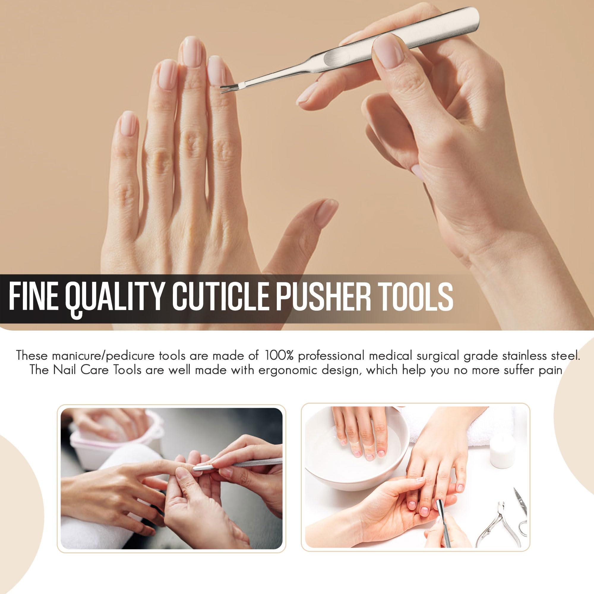 Krisp Beauty 4-pack toolset for home pedicures with durable stainless steel