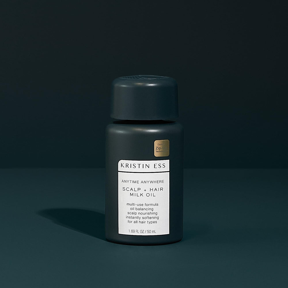Kristin Ess Anytime Anywhere cruelty-free vegan formula label